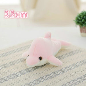 Luminous Glowing Star & Moon Cushions 32Cm Pink Dolphins Toys